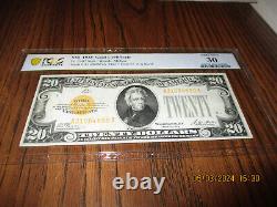 1928 $20 Twenty Dollars Gold Certificate Currency Note Pcgs 30 Very Fine