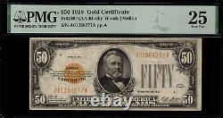 1928 $50 Gold Certificate FR-2404 Graded PMG 25 Very Fine