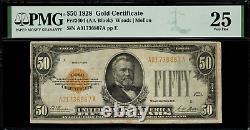 1928 $50 Gold Certificate FR-2404 PMG 25 Comment Very Fine