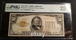 1928 $50 Gold Certificate FR-2404 PMG 25 Very Fine
