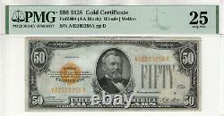 1928 $50 Gold Certificate Note Fr. 2404 Aa Block Pmg Very Fine Vf 25 (258a)