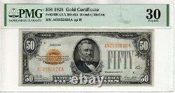 1928 $50 Gold Certificate Note Fr. 2404 Aa Block Pmg Very Fine Vf 30 (826a)