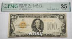 1928 Gold Certificate $ 100 Dollars PMG VF 25