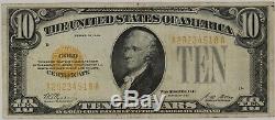 1928 Gold Certificate $10 Banknote Currency Choice Vf Very Fine (518a)