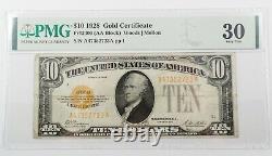 1928 Gold Certificate $10 FR# 2400 Woods/Mellon Circulated PMG VF30 Very Fine