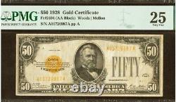 1928 Gold Certificate $ 50 Dollars PMG VF 25