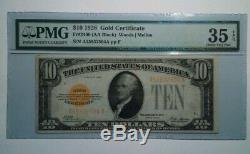 1928 Gold Certificate PMG 35 EPQ FR#2400 Woods/Mellon pp F $10 Choice Very Fine