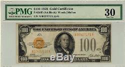 1928 PMG VF30 $100 Certificate Very Fine FR 2405 Woods/Mellon 111
