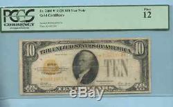 1928 Star Note Ten Dollar Bill Pcgs 12 Fine Gold Certificate 00661907a 10.00