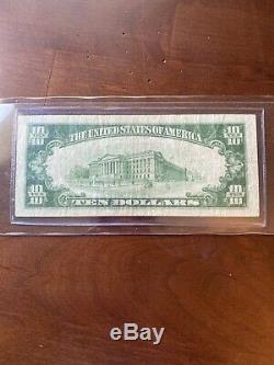 1929 $10 Brown National Currency St. Louis X091 FINE! Old US Paper Currency