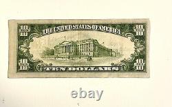 1934A $10(Ten Dollars) Washington D. C Gold Seal Silver Certificate VF Banknote