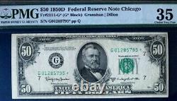 1950d $50 Federal Reserve Star Note Chicago Pmg35 Choice Very Fine 8924f