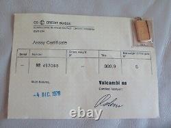 1978 5 gram Credit Suisse 9999 Fine Gold Bar with Bezel Assay Certificate