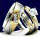 1Ct Round Certificate Moissanite His & Her Trio Ring Set 14K Gold Plated Silver