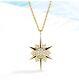 1Ct Round Certificate Natural Moissanite Men Sun Pendant 14K Gold Plated Silver