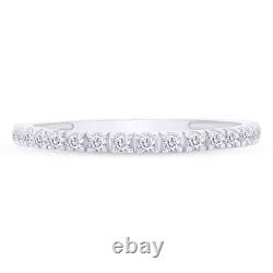 1/4 CT Natural Diamond Accent Wedding Ring 10K White Gold Plated Silver Women's