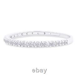 1/4 CT Natural Diamond Accent Wedding Ring 10K White Gold Plated Silver Women's