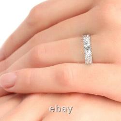 1.50 Ct Claw set 100% Natural Baguette Diamond Full Eternity Ring 18K White Gold