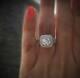 1.8ct round cut Moissanite diamond with Certificate ring fine14k white gold over