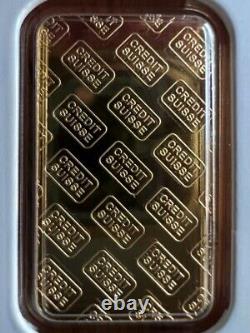 1-Ounce Gold Bar Credit Suisse 999,9 Fine Gold encased with certificate