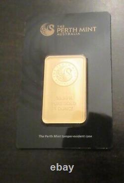 1 oz Australia Perth Mint Gold Bar. 9999 Fine Gold With Sealed Assay Certificate