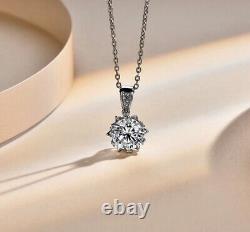1ct Diamond Necklace Pendant White Gold & Gift Box Lab-Created IGI Certification
