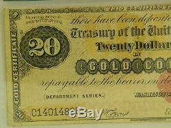 $20 1882 Gold Certificate PMG 25 very fine Garfield