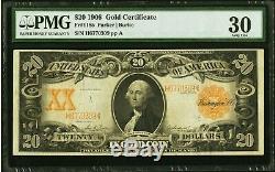 $20 1906 Fr# 1185 GOLD CERTIFICATE PMG Very Fine 30 VF30
