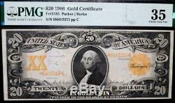 $20 1906 Gold Certificate Fr#1185 Parker/Burke PMG 35 Choice Very Fine Looks 40