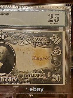 $20 1906 Gold Certificate Fr#1186 Teehe/Burke PMG 25 Very Fine
