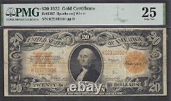 $20 1922 Gold Certificate Fr. 1187 PMG Very Fine 25