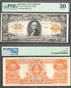 $20 1922 Gold Certificate Fr. 1187 PMG Very Fine 30
