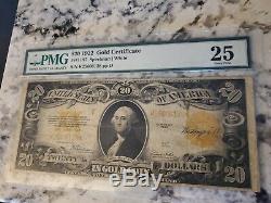 $20 1922 Gold Certificate US Bank Note Very Fine PMG