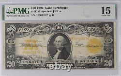 $20 1922 Gold Certificate Washington PMG Choice Fine 15 Witter Coin