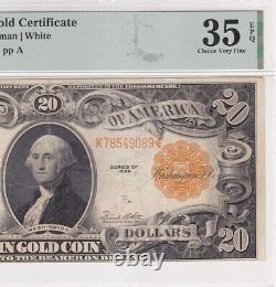 $20 1922 PMG 35 EPQ Choice VF Fr-1187 Gold Certificate Amazing Note