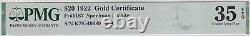 $20 1922 PMG 35 EPQ Choice VF Fr-1187 Gold Certificate Amazing Note