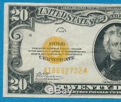 $20. 1928 Gold Seal Gold Certificate Beautiful Original Choice Very Fine
