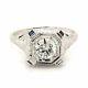 20 K White Gold Antique Art Deco Diamond Engagement Ring. 60ct Gia Certificate