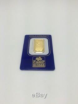 24K Pure Gold Pamp Suisse 5 Gram Fine Gold Bar With Certificate