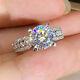 2Ct Round Cut Moissanite Solitaire Engagement Ring For Women 14K White Gold Over