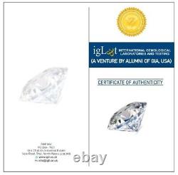 2.0carat Round Cut Moissanite Ring IGL&T UK Certification 14k White Gold Plated