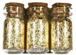 (2) 1 Ounce. 999 Fine Copper $2 Silver Certificate Bars + 3 Jars 24k Gold Flakes