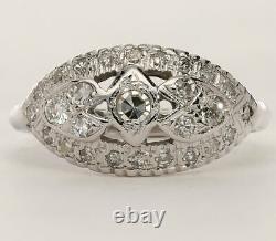 2.23 Ct Round Cut Lab-Created Diamond 1930's Antique Style Vintage Art Deco Ring