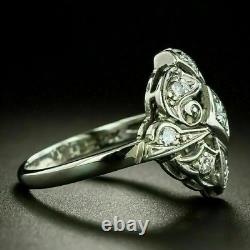 2.45Ct Round Cut Diamond Vintage Antique Engagement Estate Ring 14k White Gold