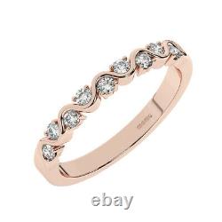 2.5 MM 100% Natural Round Cut Diamonds Half Eternity Ring in 9K Rose Gold