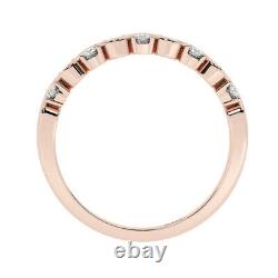 2.5 MM 100% Natural Round Cut Diamonds Half Eternity Ring in 9K Rose Gold
