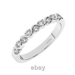 2.5 MM 100% Natural Round Cut Diamonds Half Eternity Ring in 9K White Gold