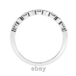 2.5 MM 100% Natural Round Cut Diamonds Half Eternity Ring in 9K White Gold