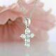 2 Ct Round Cut Certificate Real Moissanite Cross Pendant 14K White Gold Over 925