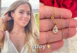 2 carat Teardrop Diamond Necklace 18k yellow Gold Diamond Fine Jewelry Necklace